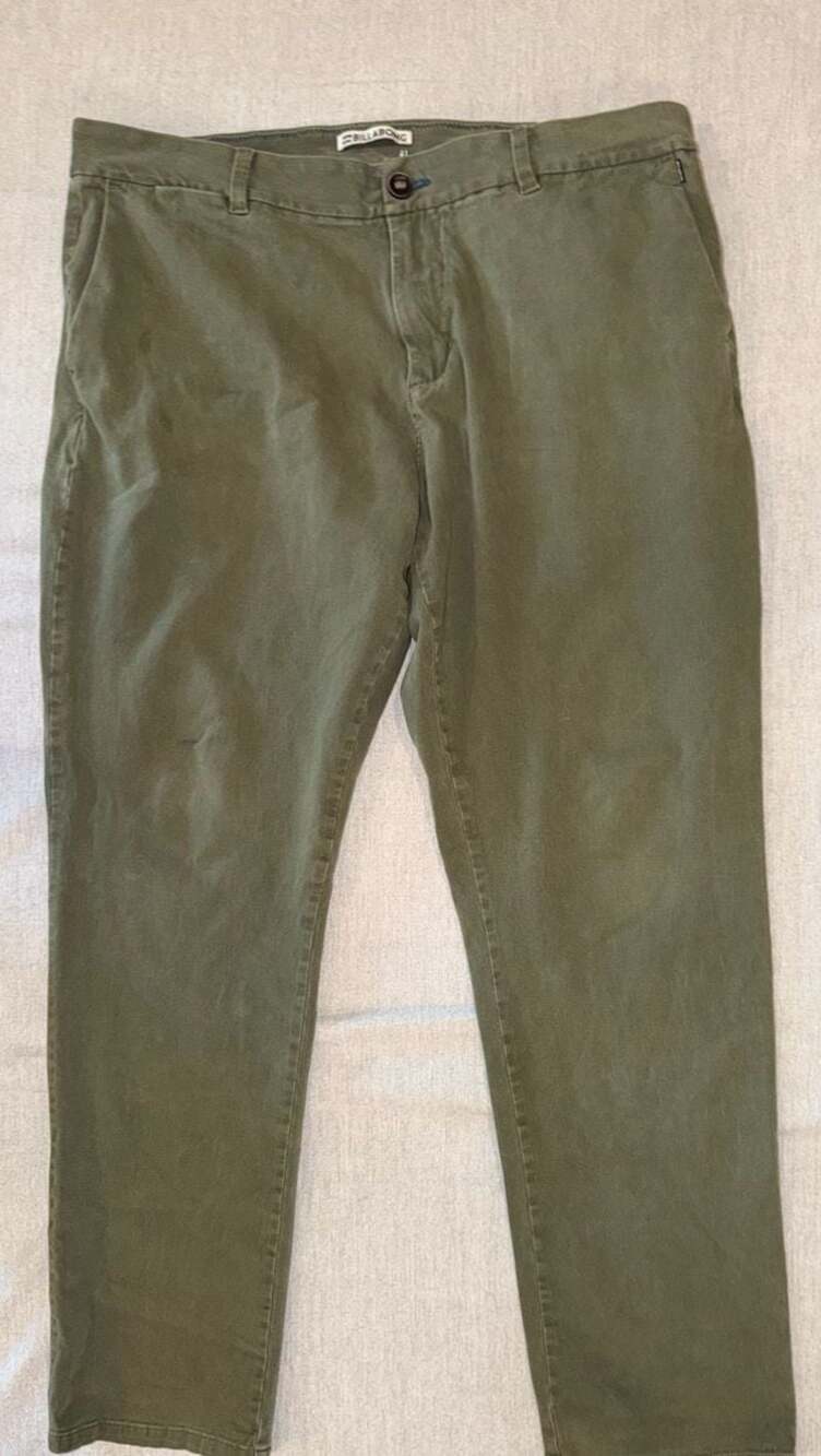 Billabong Men's Olive Green Chino Pants Size 38